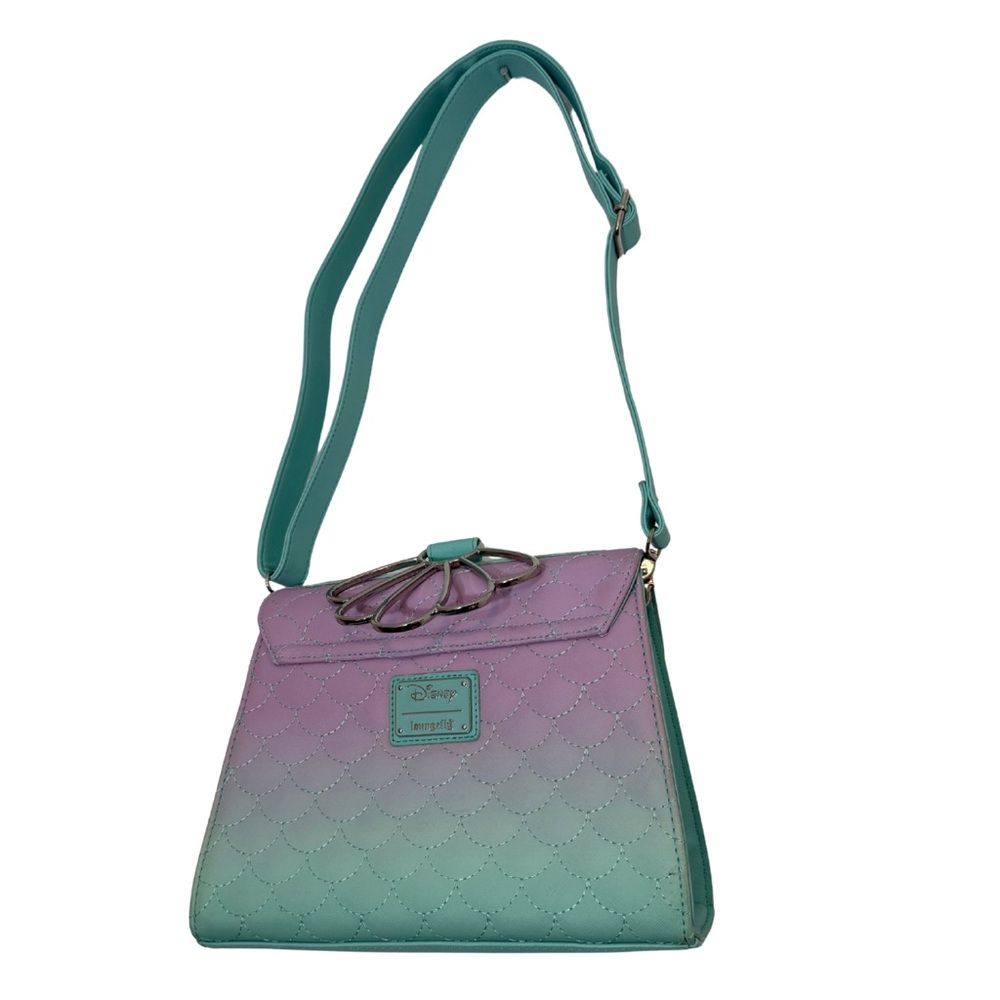 Disney Loungefly The Little Mermaid Convertible Purse Clutch, Purple Teal Ariel